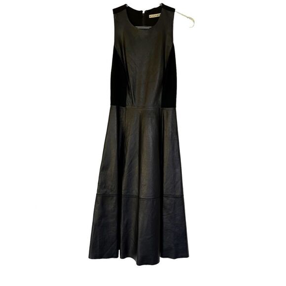 Alice & Olivia Vegan Leather Racerback Midi Dress, Fit and Flare -  2rtrs.com.br
